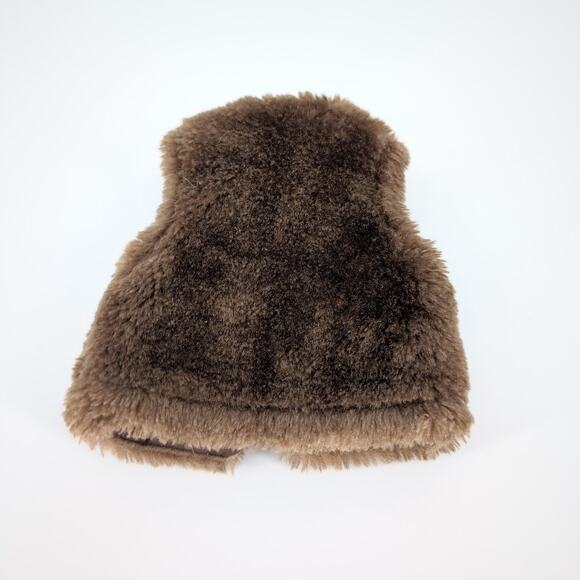 Toys"R"Us Dark Brown Fuzzy Doll Vest / Sleeveless Winter Coat for 18" Dolls GUC - Picture 8 of 9